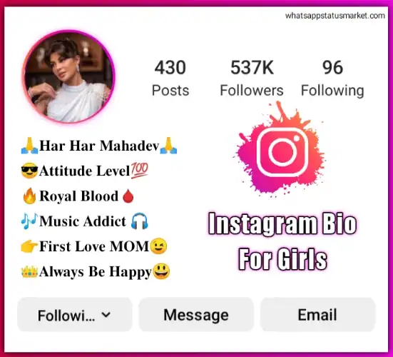 instagram bio for girls hindi
