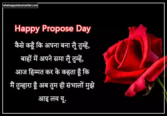 propose day shayari image in hindi